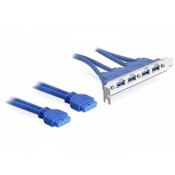 Delock 2 x USB 3.0 19-pin - 4 x USB 3.0-A PC-Slotblech 1 St. 82974