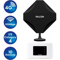 Falcon DIY 4G LTE tragbare Internet Fensterantenne inkl. mobilen 150 Mbit WLAN-Router