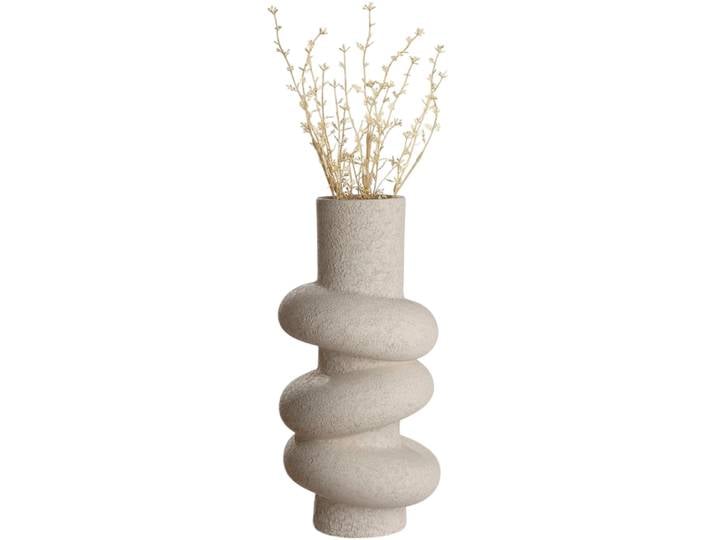 Tischvase HOMSY BY ANA JOHNSON Floriva, 40x18,5cm, strukturierte, matte Oberfläche , grau (natur), B:18,5cm H:40cm T:18,5cm Ø:18,5cm, Keramik, Vasen, Tischvase, hochwertige Keramik aus einer traditionellen Manufaktur,Made in Europe