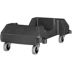 Mülleimerfahrgestell Rubbermaid Slim Jim Schwarz kuppelbar mit Schwenkrollen