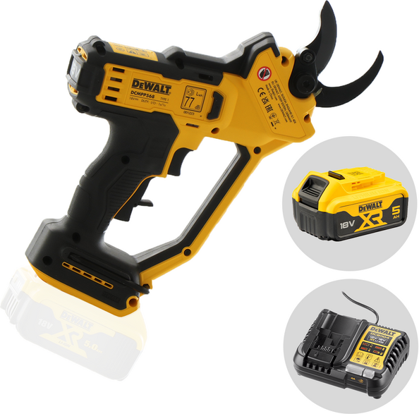DeWalt DCMPP568P1-QW   Akku-Gartenschere für die Baumpflege  18 V, 5 Ah - Schnittdurchmesser max. 38 mm