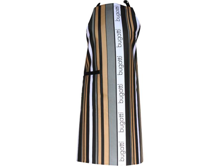 Kochschürze BUGATTI bugatti Tape , schwarz (schwarz, grau, taupe), B:80cm L:85cm, Baumwolle, Schürzen, Kochschürze