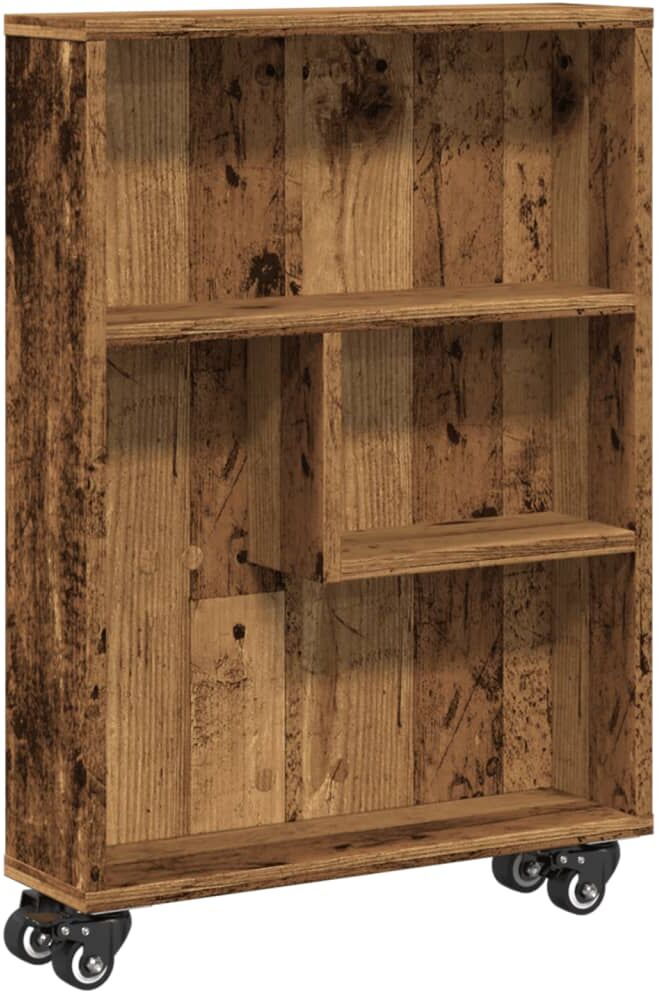 vidaXL Chariot de rangement étroit vieux bois bois d'ingénierie