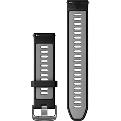 Garmin Accy,Replacement Band, Forerunner 265, Juodas (22 mm, Silikon), Uhrenarmband, Schwarz, Grau