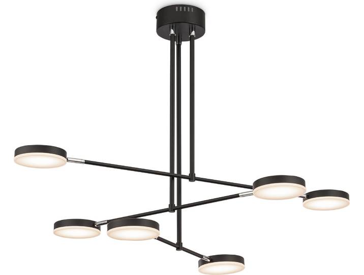 Suspension LED\, noir\, spots mobiles\, L 89 cm