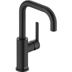 Duravit Balcoon Waschtischarmatur BA1100002046 FreshStart und MinusFlow, ohne Zugstange Ablaufgarnitur, schwarz matt