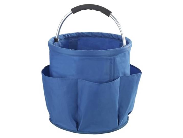 Maximex Reinigungs Caddy Mod. HERKULES, extra große Putztasche, 34 l Volumen, für Putzmittel und Zubehör, gepolsterter Tragegriff, stabil, faltbar, wasserabweisend, Ø 35 x 35 cm, Polyester, Blau