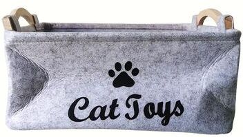 Uplift Treasures Stylish Felt Pet Toy Storage Basket grey (1 Pc)