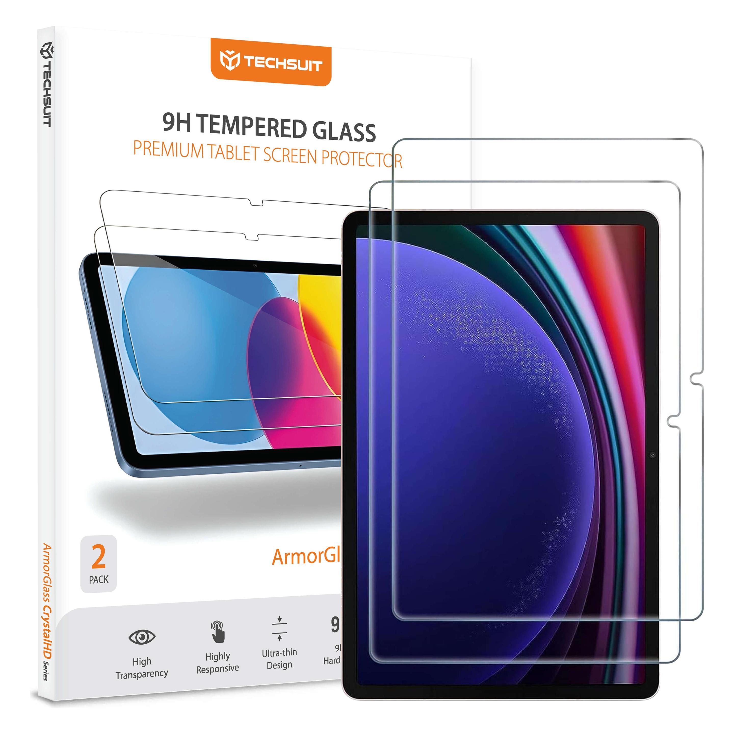 Techsuit - ArmorGlass CrystalHD (2 pack) - Samsung Galaxy Tab S9 - Clear (2 Stk., Samsung Galaxy Tab S10 FE, Samsung Galaxy Tab S10 Lite, Samsung Galaxy Tab S9, Samsung Galaxy Tab S9 FE) (65367308)