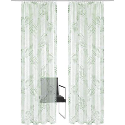 Gardine OTTO HOME "Paula" Gr. 1, grün, B:140cm H:145cm, Voile, Polyester, Gardinen, Gardine, Halbtransparent, Voile, Polyester