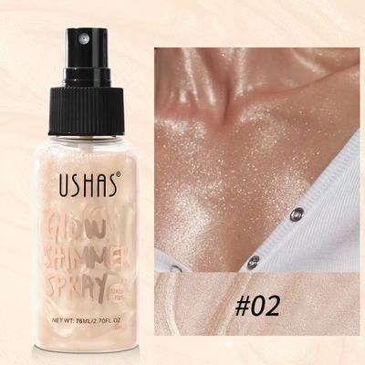 Inspired Finds USHAS 4 Color Liquid Highlighter Makeup Long Lasting Brightening Body & Facial Illuminator With Moisturizing Glow sky Blue