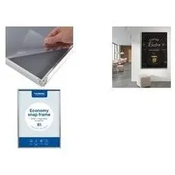 Europel, Prospektständer, Plakatrahmen Economy, DIN A0, 25 mm, silber eloxiert aus eloxiertem Aluminium, abgerundetes Rahmenp (A0)