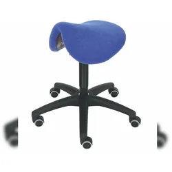 PROREGAL Sattelhocker Lexington, multibeweglicher Sitzmechanik, Sitzhöhe 52-71cm, Tragfähigkeit 110kg, Polstersitze, Kunststoff-Fußkreuz, Rollen, Blau