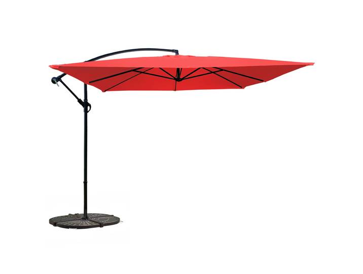 Oviala - Parasol déporté 3x3 m carré et 4 dalles lestées