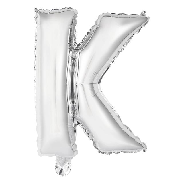 Riethmüller Mini Buchstabe K Silber Folienballon N16 verpackt (5x) (9909618)