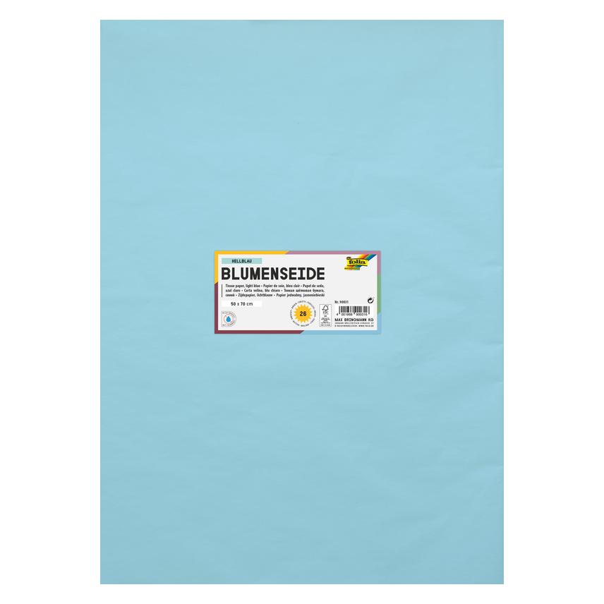 Folia Seidenpapier, (B)500 x (H)700 mm, 20 g/qm, hellblau (20 g/m²) (90031)
