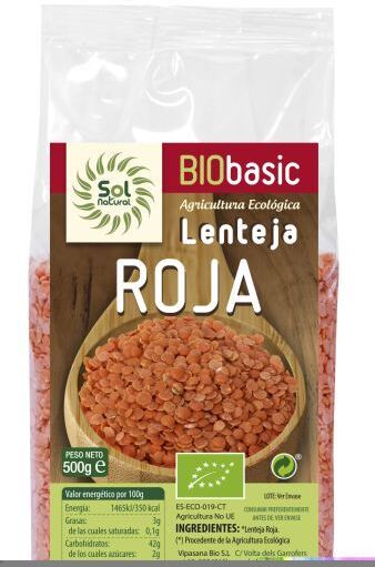 Sol Natural Red Lentil Bio 500 gr 500 gr
