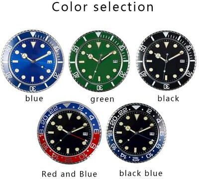 Uplift Picks Modern Metal Wall Clock Luxury Large Decorative Luminous Art Design black Blue