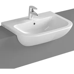 VitrA Halbeinbauwaschtisch VitrA S20 550, x 440 mm 1 Hahnloch mittig weiss, 5524B003-0001 5524B003-0001