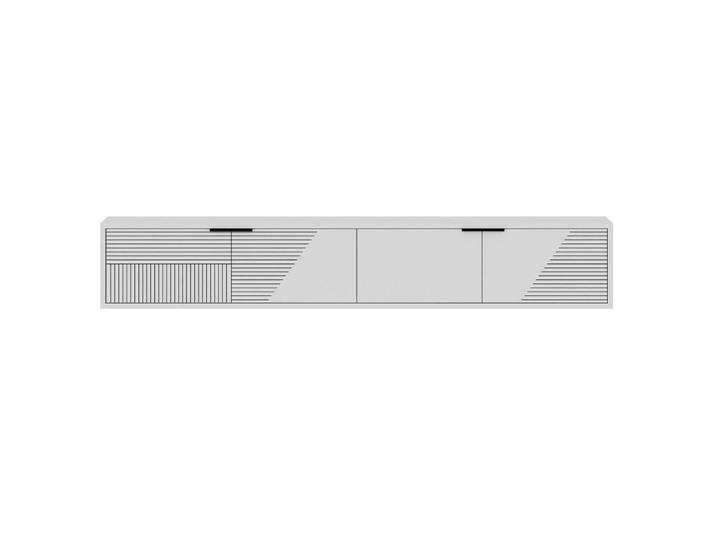 Calicosy Tv-Möbel mit 2 klappbaren, gestreiften Türen 30/180/30 cm, Weiß, 30x30x180 cm, Wohnzimmer, TV Möbel, TV-Zubehör