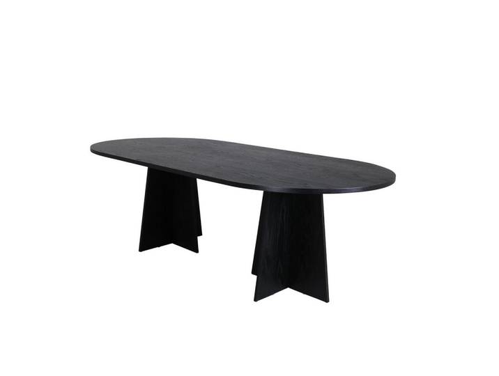 Furnlux Esstisch Bootcut Schwarz 115x230x76 cm, 115x76x230 cm, Esszimmer, Esstische