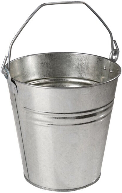 Seau 9,5 l tôle en acier, galvanisé argent D. 280 mm H. 280 mm ; Industrial Quality Supplies (01OK28)