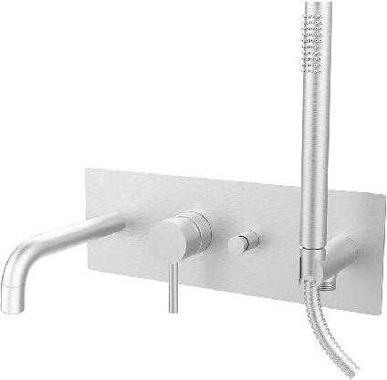 Paffoni Light - Wannenarmatur-Unterputz, mit Zubehör und Einbaukörper, Edelstahl LIG001ST