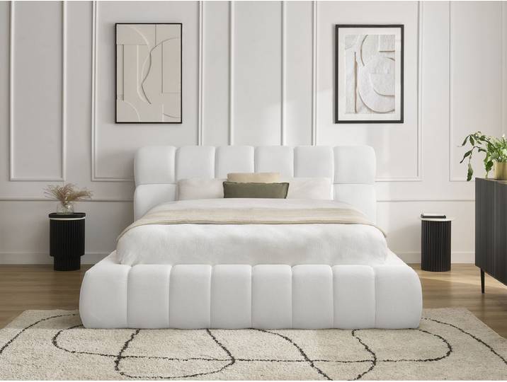 Lit coffre MONT-BLANC tissu mesh 180x200