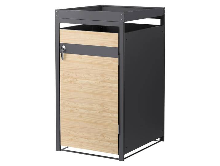 ML-Design Mülltonnenbox mit Pflanzdach für 1 Tonne 240L 68x80x124 cm Stahl