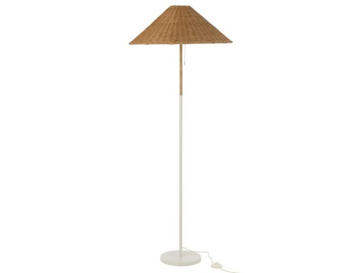 Lampadaire en métal et rotin beige 61x61x154 cm