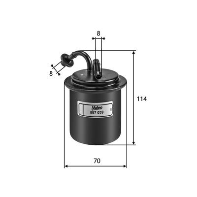 VALEO Kraftstofffilter 587039 Leitungsfilter 114mm für BMW Vaughall AC Subaru SOLO AMC