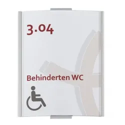 Frankfurt Türschild DIN A6 | 148x120mm | Aluminium silber | entspiegelte Abdeckung | einfache Montage Kleben oder Schrauben | Büroschild | Büro