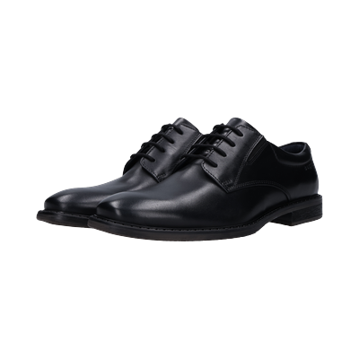 Schnürschuh BUGATTI, Herren, Gr. 42, Textil, schwarz, Leder, festlich, Schuhe Schnürschuh, Business-Schnürer, Halbschuh, Festtagsschuh, Anzugschuh, Blockabsatz