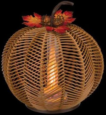 Regal Art & Gift Round Wicker Pumpkin LED Lantern Multi Earth , Multi Earth