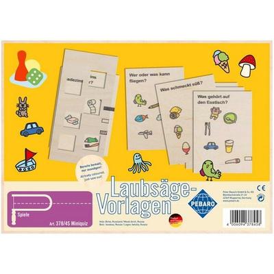 PEBARO 378/4S - Laubsägevorlage Miniquiz, 1 Platte, Größe DIN A4
