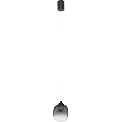 NOVA LUCE Pendelleuchte "KITA", schwarz (schwarz, rauch), 1, Ø 10cm H: 125cm, 1 Stk., Leuchten, Pendelleuchte