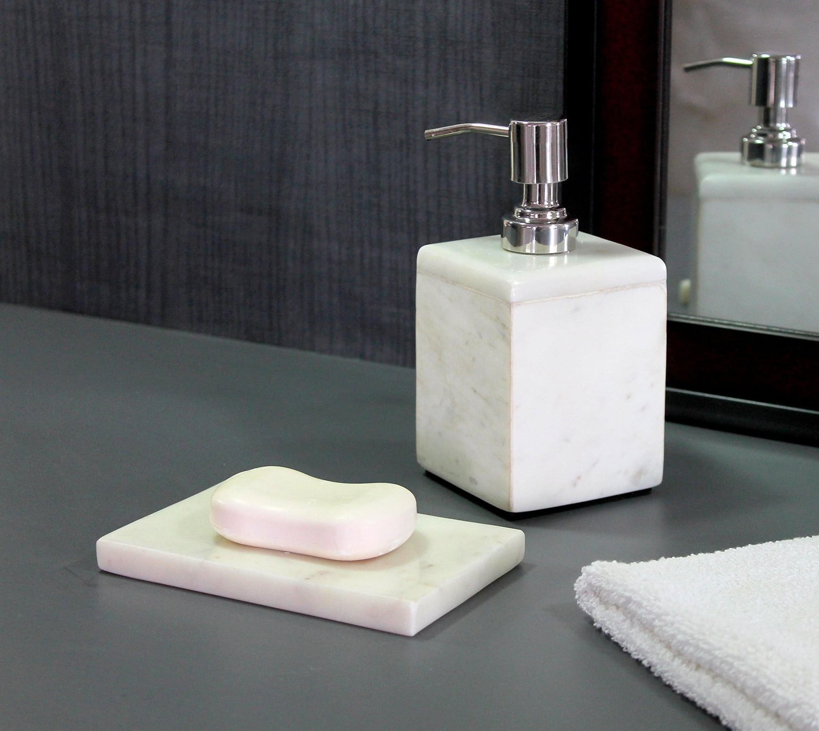Solidchoice Badkamer Accessoireset van Witte Steenware, 2-delig