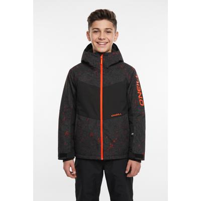 Skijacke O'NEILL "FWC'Cruz MEAN MACHINE SNOW JACKET", Kinder, Gr. 140, schwarz basalt, Obermaterial: 100% Polyester, Jacken Skijacke, mit weiter Passform, wasserdicht, atmungsaktiv, winddicht