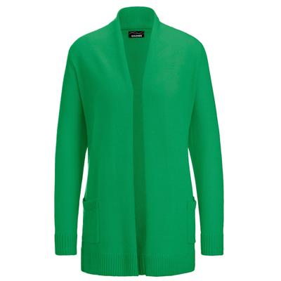 Strickjacke GOLDNER "Langarm Cardigan aus Merino", Damen, Gr. 38, grün, Obermaterial: 100% Schurwolle WV., figurumspielend, Rippe, Strickjacken Strickjacke, Schalkragen