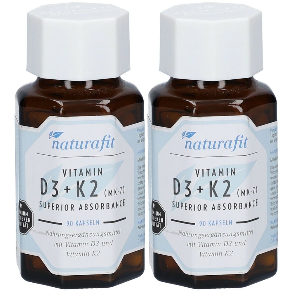 Naturafit Vitamin D3+K2 Mk-7 superior absorb.Kaps. 2x 2x90 St Kapseln