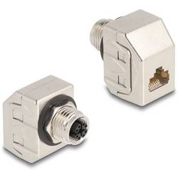 Delock M12 / RJ45 Netzwerk Adapter Kabel [1x M12-Buchse - 1x RJ45-Buchse] Silber 60685