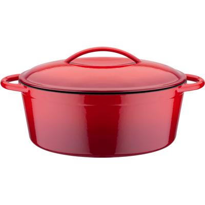 Bräter GSW "Red Shadow", rot (rot, schattiert), H:13cm Ø:33cm, Töpfe, oval,Dunstzapfen im Deckel z.Garen im eigenen Saft, 33x25cm, Induktion