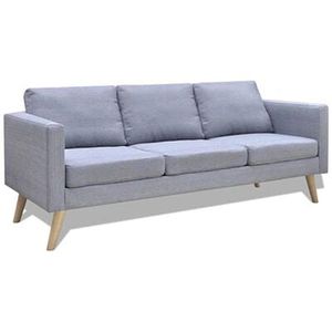 vidaXL Sofa 242219, 3-Sitzer, Stoff, hellgrau