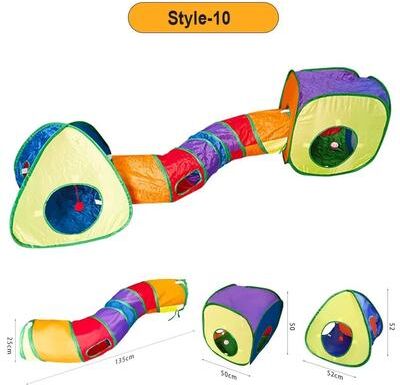 Inspired Finds Foldable Colorful Cat Tunnel Play Tube For Interactive Indoor Fun t Maze Tunnel