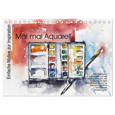 Mal mal Aquarell (Tischkalender 2027 DIN A5 quer), CALVENDO Monatskalender