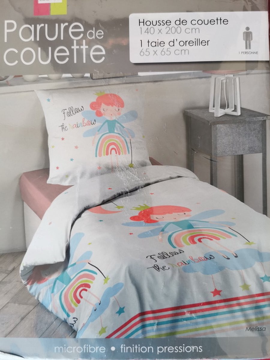 Ligne mode Dekbedovertrek Follow the Rainbow met kussensloop, 140 x 200 cm, 100% polyester