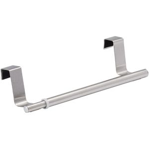 Wenko Handtuchhalter Teleskop 53245100, silber, für Türen, aus Edelstahl, Länge 36 - 60 cm