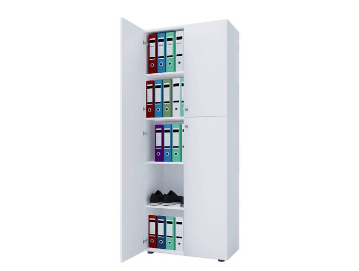 Armoire de bureau 70 x 182 x 37cm Blanc/Blanc