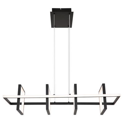 GLOBO LIGHTING Hängeleuchte "WOLFHARD", schwarz (schwarz matt), 1, H: 120cm, 1 Stk., Leuchten, Hängeleuchte Schwarz, Aluminium, Silikon opal, dimmbar, LED 55W, Hängeleuchte