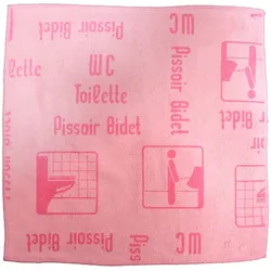 Mikrofasertuch Mopptex Piktogramm WC-Toilette Rot 40 x 40 cm 1 Stück, mit Piktogrammen und Text für Anwendungsbereiche